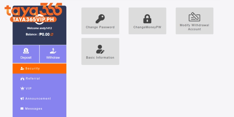 Check your Taya365 profile details and finish KYC