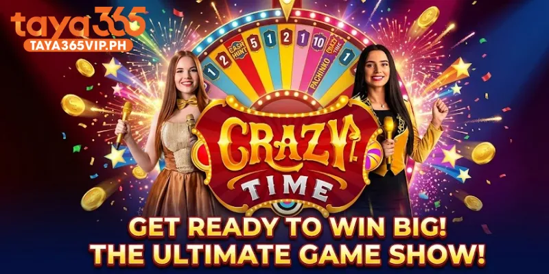 Crazy Time at Taya365 - Unlock 4 Bonus Rounds and 20,000x Payouts
