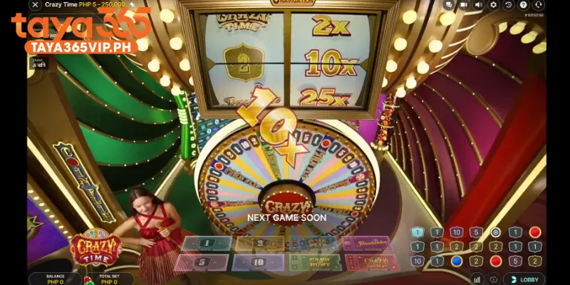 Crazy time bonus wheel with three colored flappers