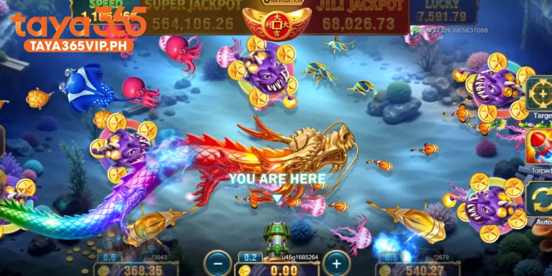 Jackpot Fishing 2 at Taya365 with ocean interface