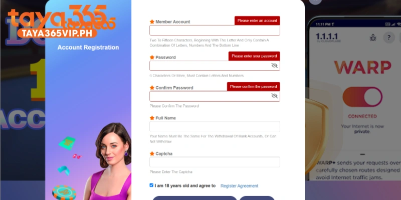 Open the official Taya365 website to complete Taya365 Register