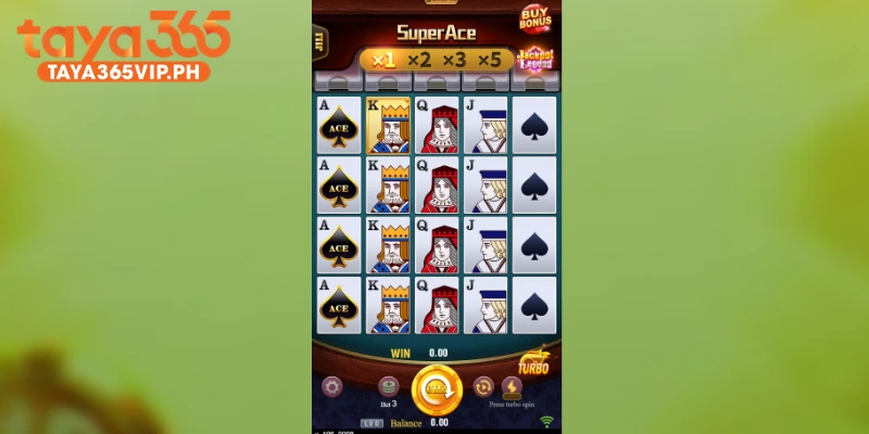 Super Ace pays when matching symbols from left to right