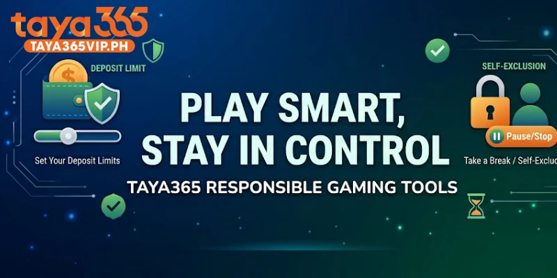 Taya365 responsible gaming tools with deposit limit and self exclusion options