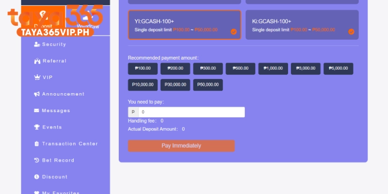 Taya365 support many payment options into channels